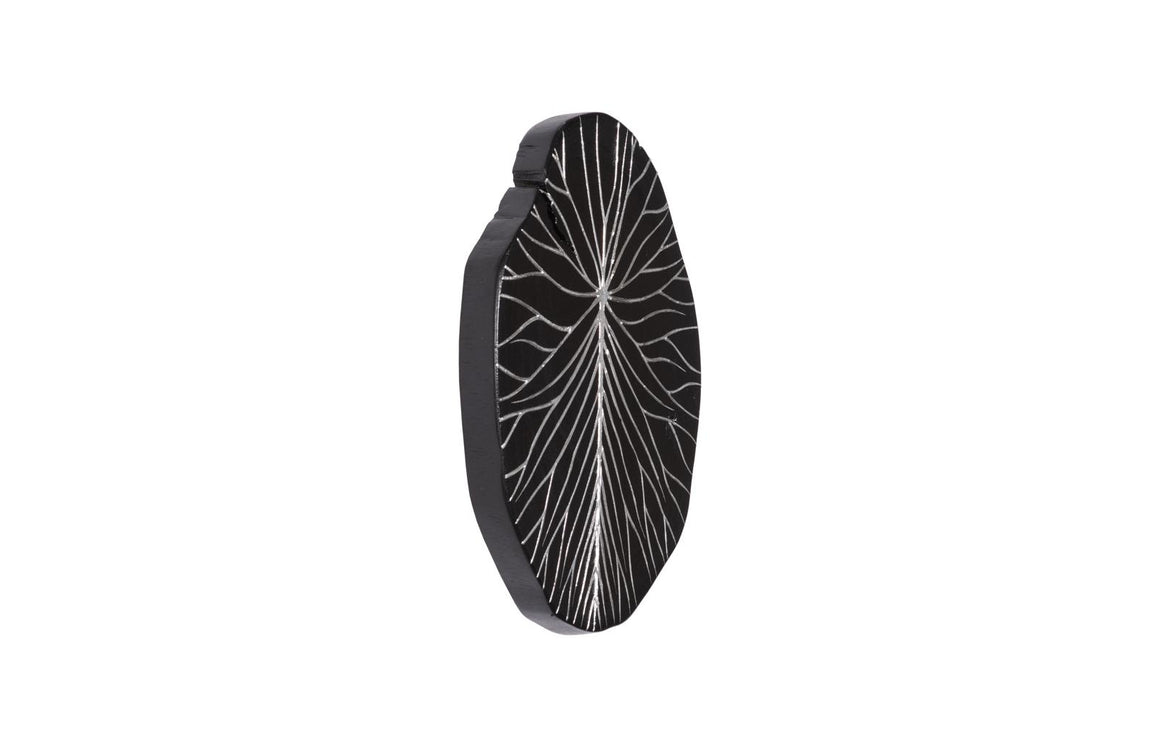 Rivulet Wall Tile, Chamcha Wood, Silver Leaf on Black