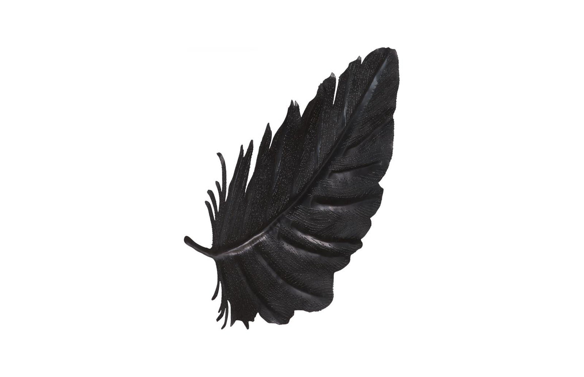 Feather Wall Decor, Black, Metal, SM