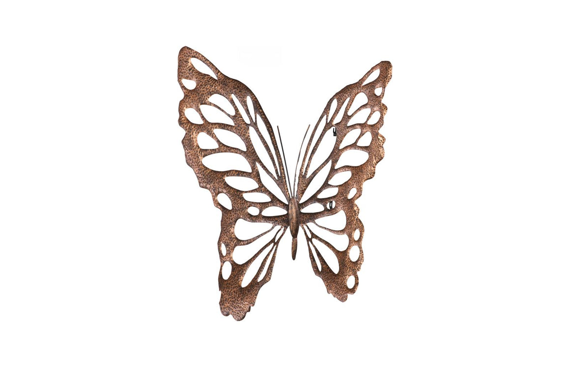 Butterfly Wall Art, LG, Copper/Black, Metal