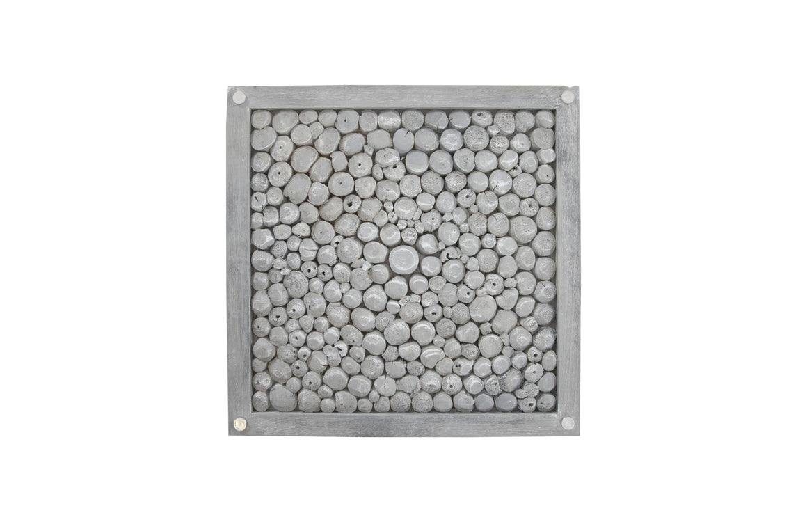 Driftwood Side Table, Wood, Glass, Stainless Steel Base, Scaff Finish