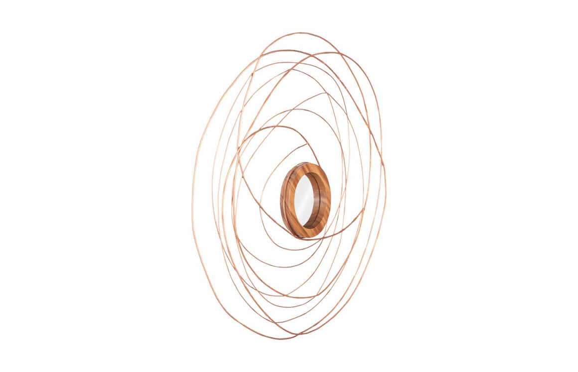 Nest Mirror, Chamcha Wood/Wire, Copper, SM