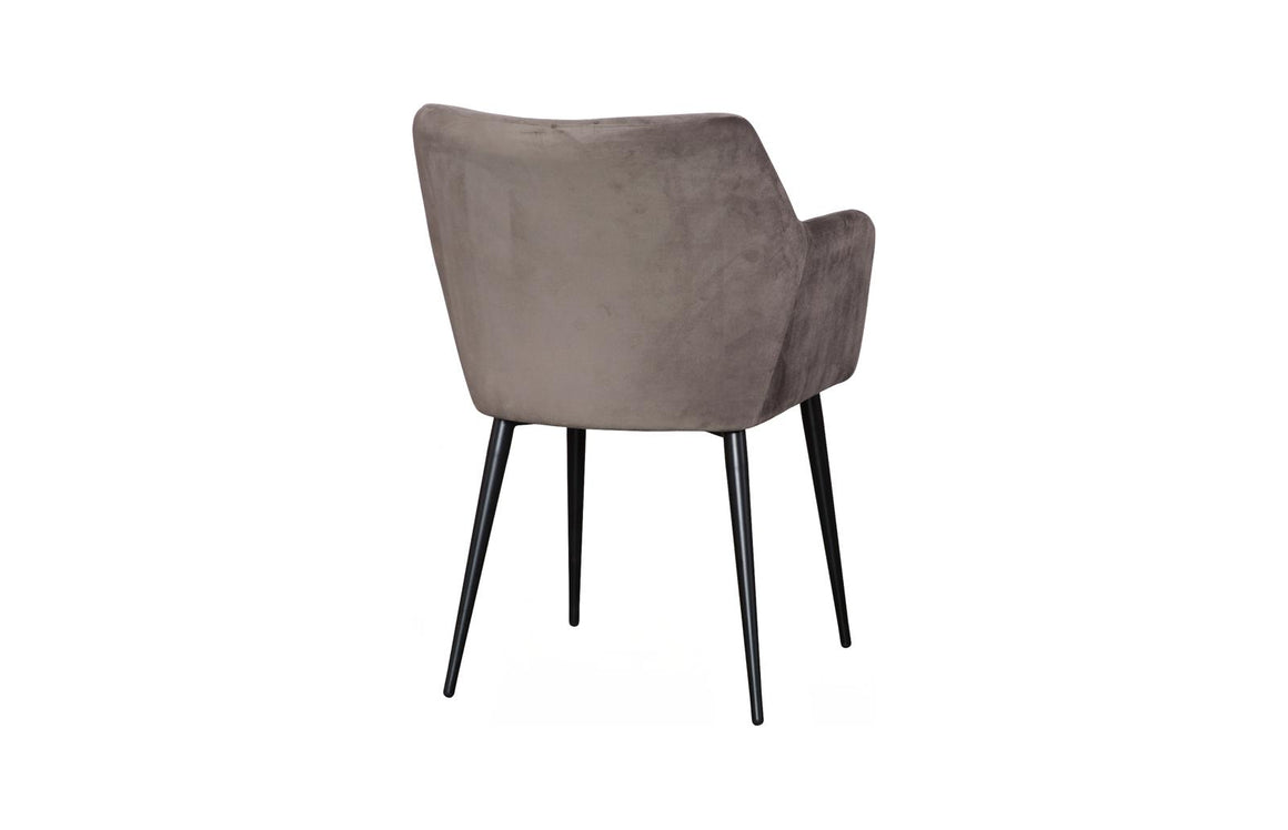Sienna Dining Chair, Set Of 2, Velvet Taupe, Matte Black Metal Frame