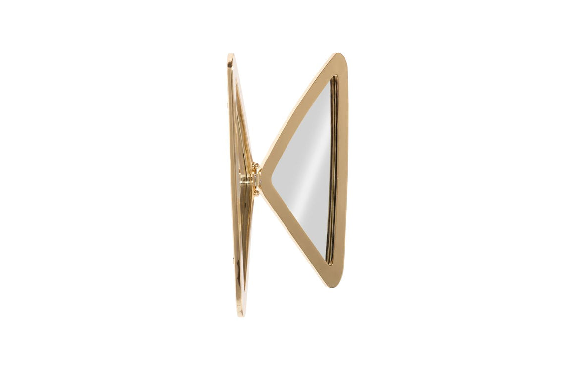 Butterfly Mirror, Plated Brass Finish