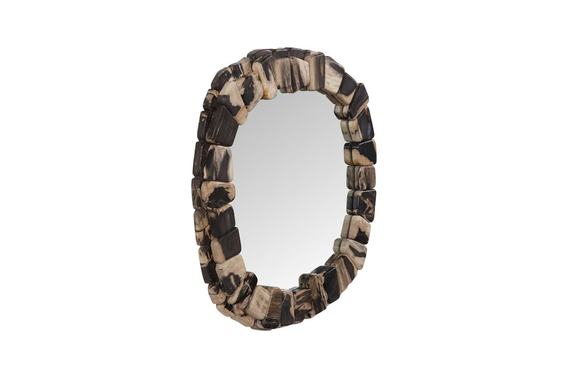 Stacked Pebble Petrified Mirror, Mixed