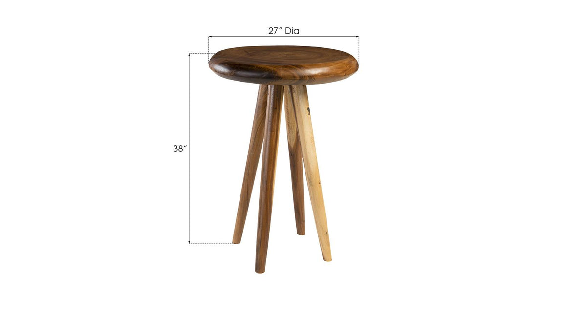 Smoothed Bar Table, Natural, Round
