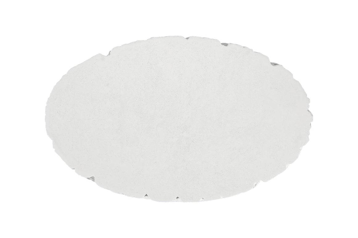 Shear Coffee Table, Oval, White Stone