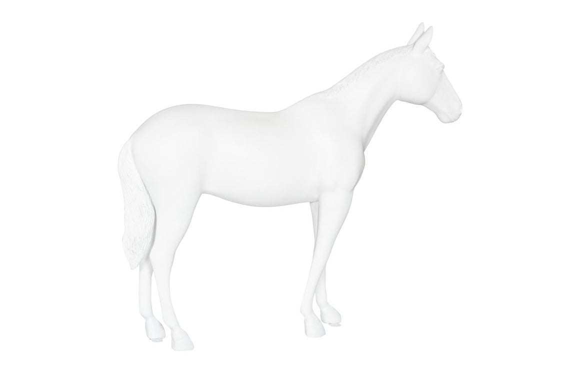 Horse Sculpture, Standing, Glossy White