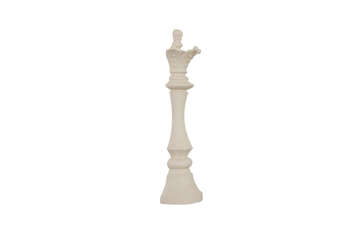 Queen Chess Wall Decor, Cast Stone White