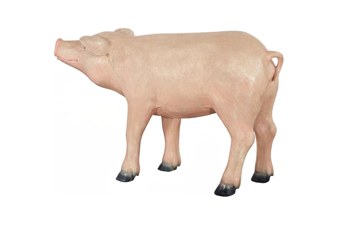 Pig Sculpture, Standing, Gel Coat