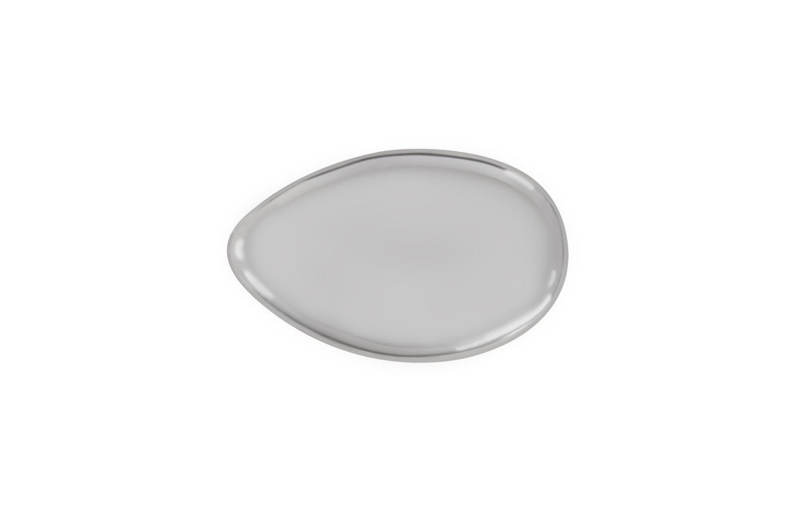 River Stone Coffee Table, Liquid Silver, Small