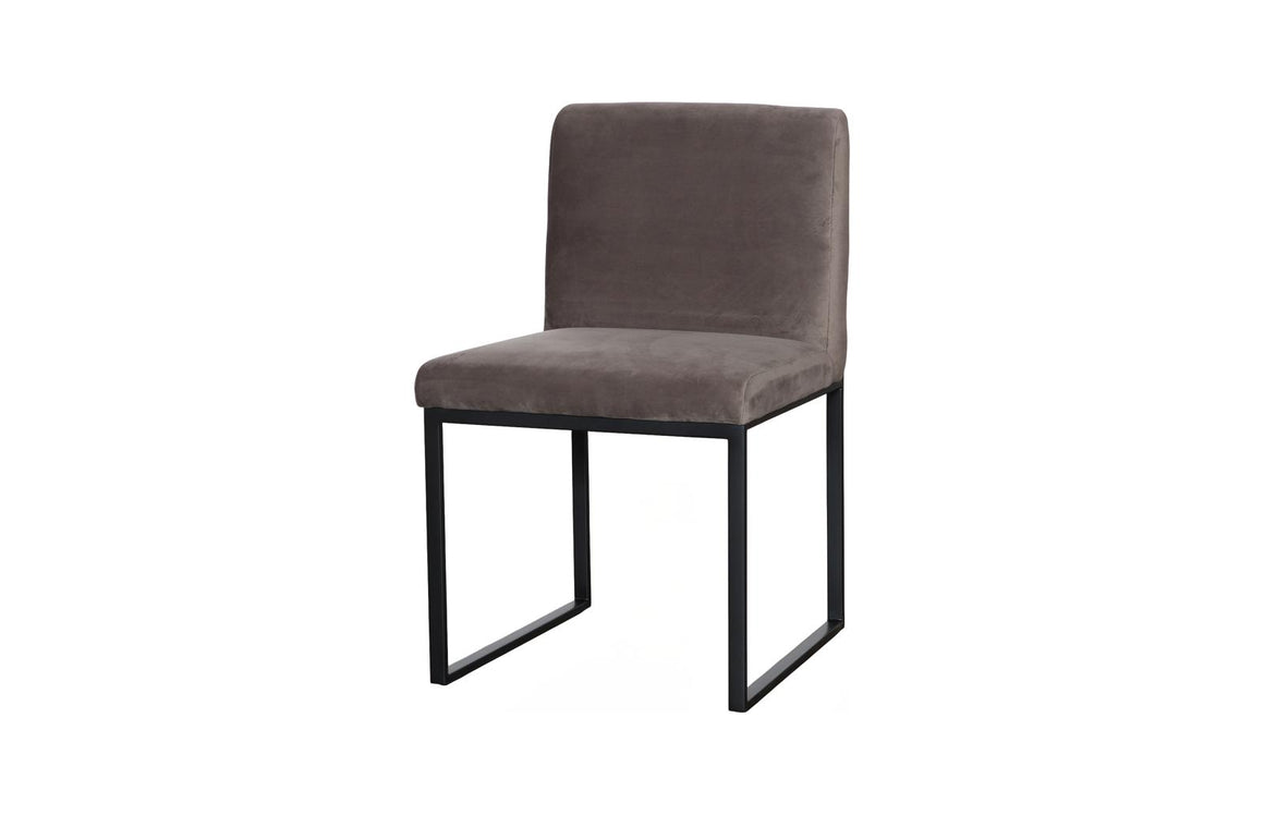 Frozen Dining Chair, Velvet Taupe, Matte Black Metal Frame