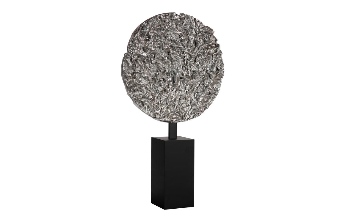 Cast Colossal Root On Stand Sculpture, Silver Leaf, KD