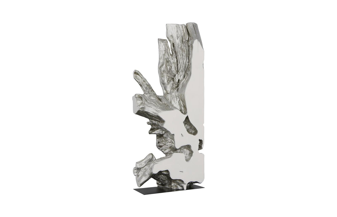 Freeform Sculpture, White, Silver Leaf