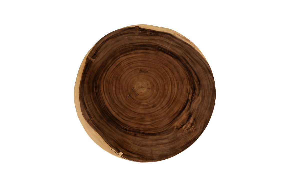 Floating Round Coffee Table With Acrylic Legs, Natural