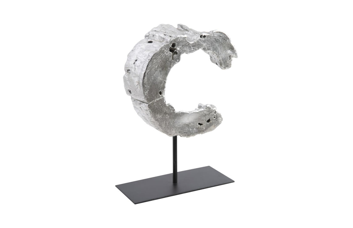 Cast Eroded Wood Circle on Stand
