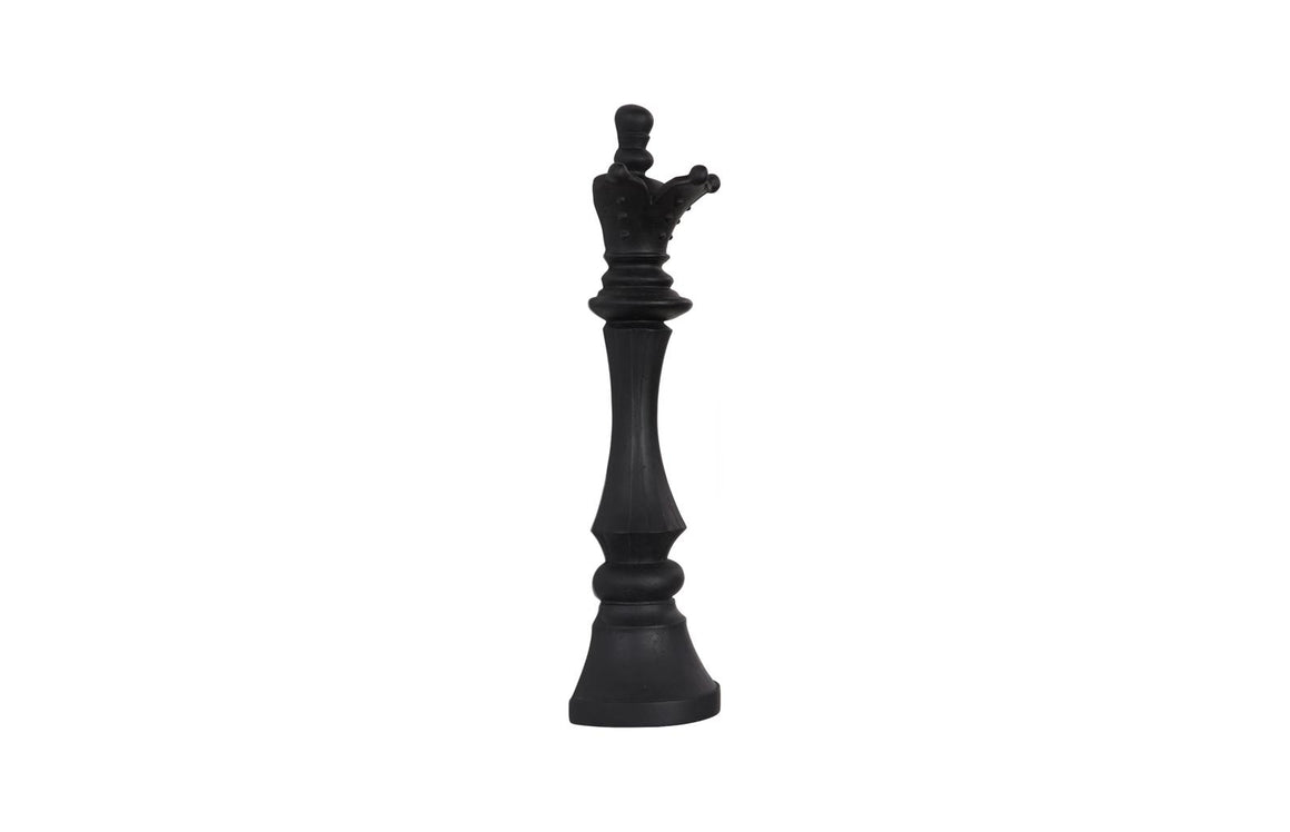 Queen Chess Wall Decor, Cast Stone Black
