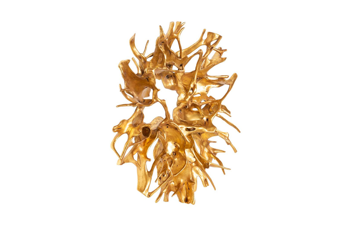 Cast Root Wall Decor, Gold Leaf