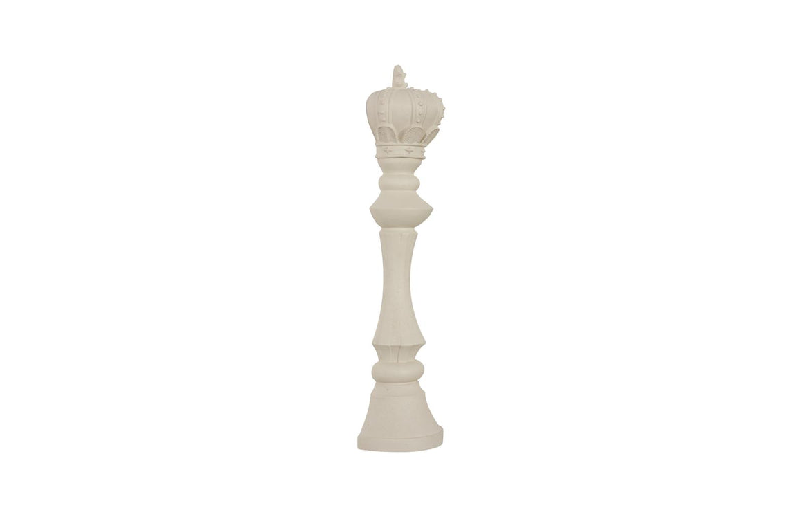 King Chess Wall Decor, Cast Stone White