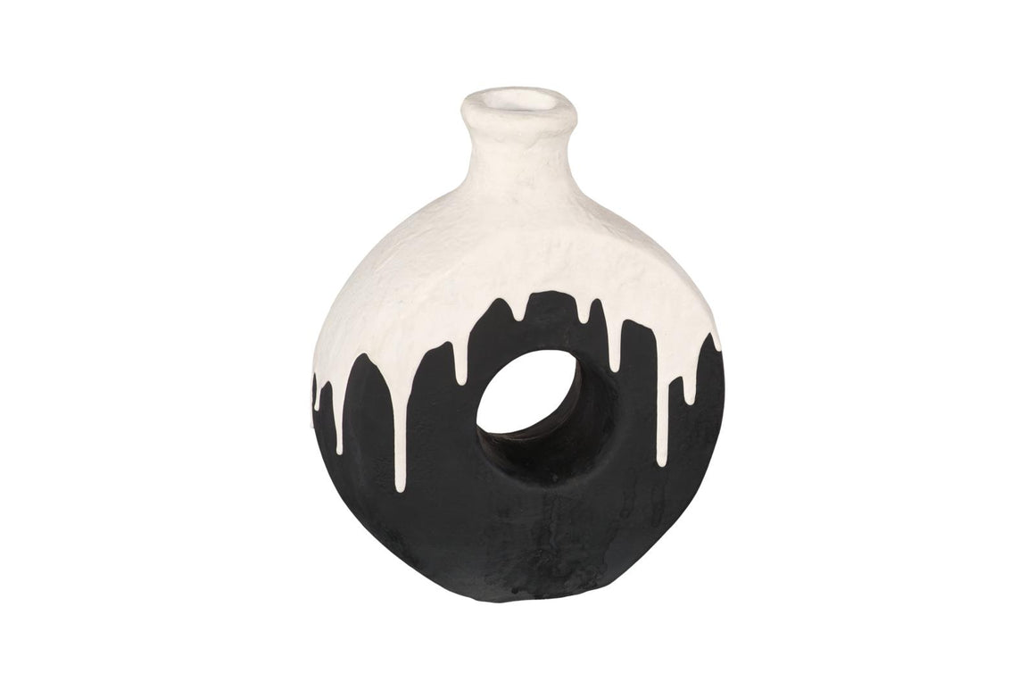 Porcelain Drip Vase, With Circle Hole