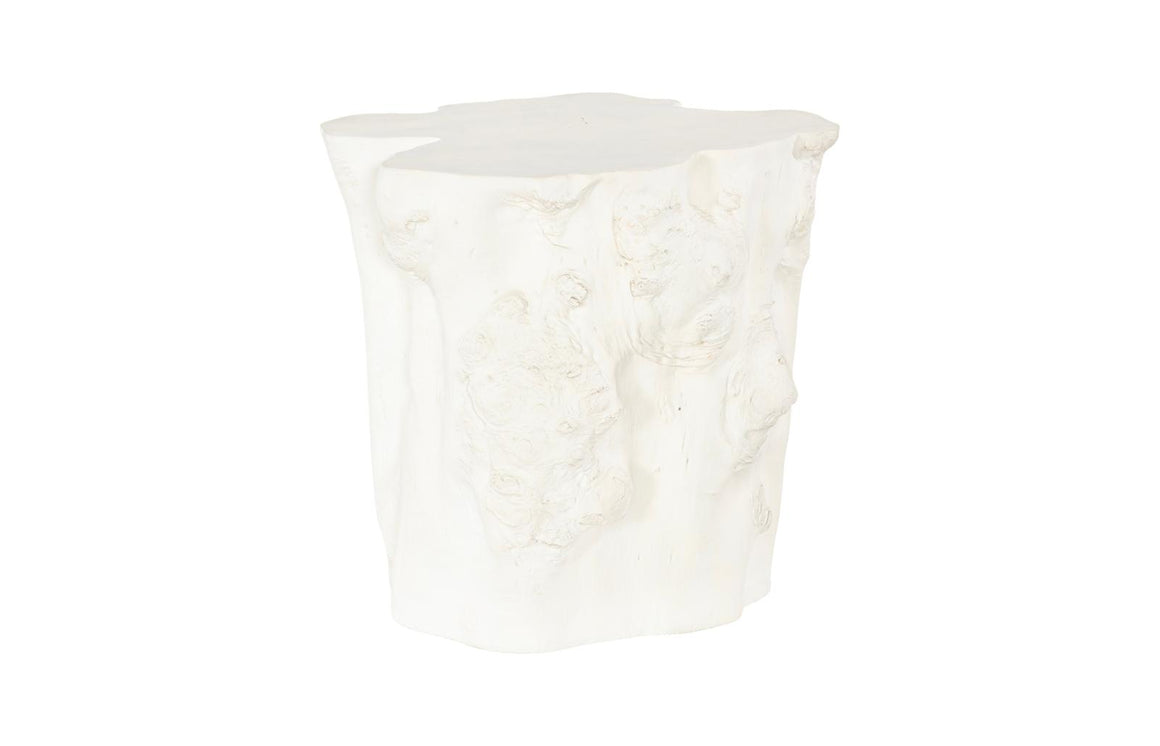 Log Side Table, Faux Bleached