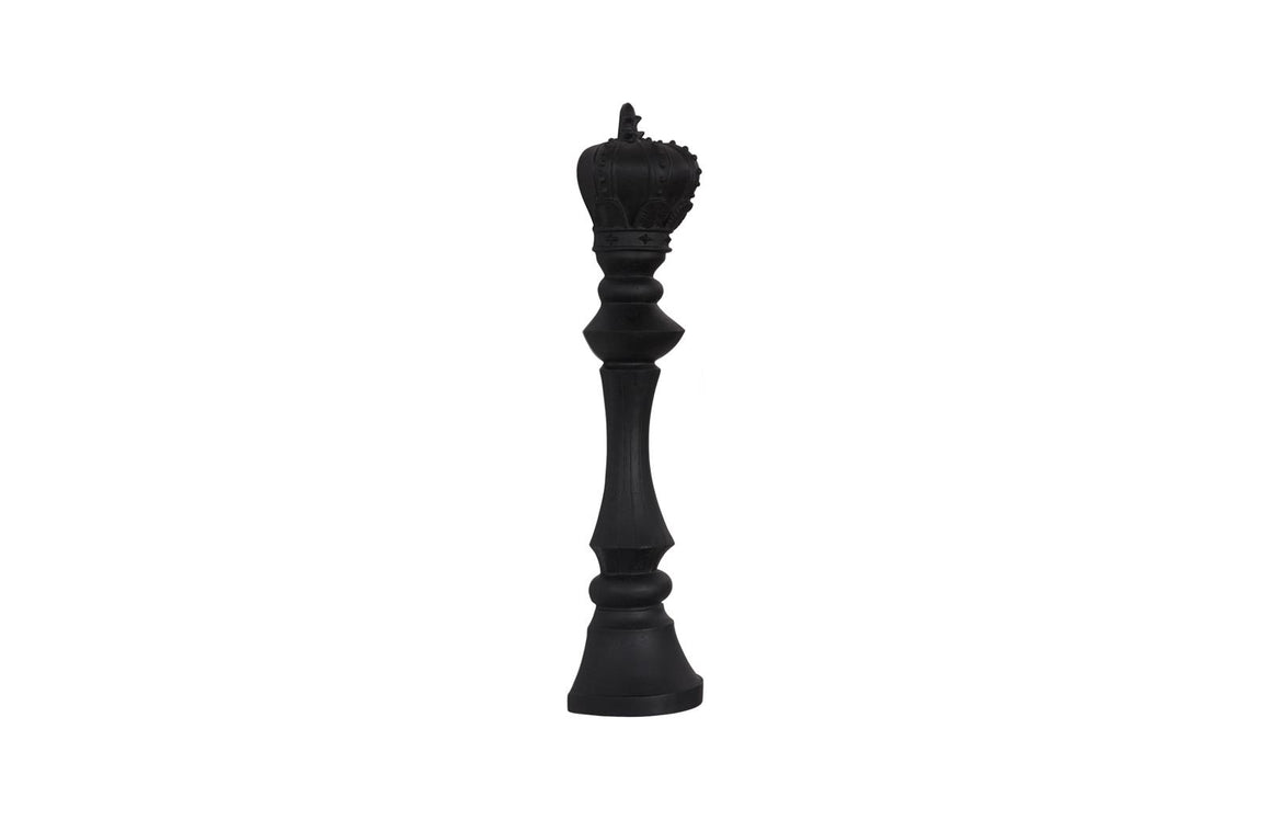 King Chess Wall Decor, Cast Stone Black
