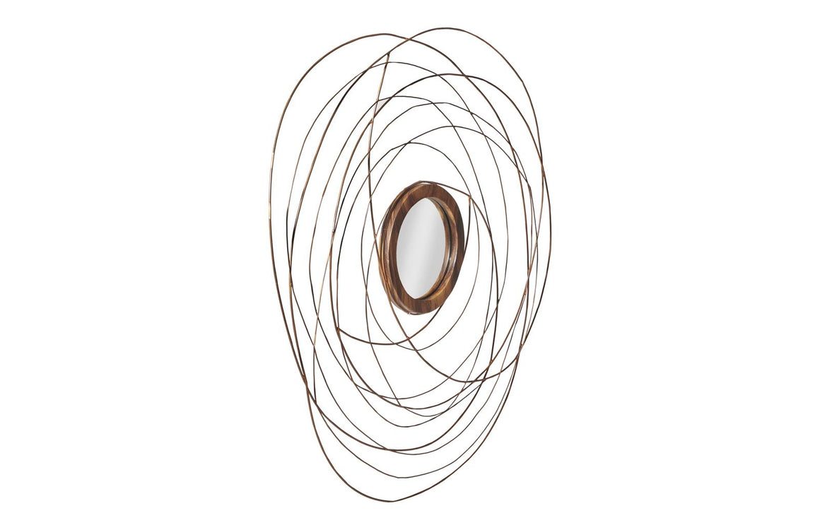 Nest Mirror, Chamcha Wood/Wire, Copper, LG