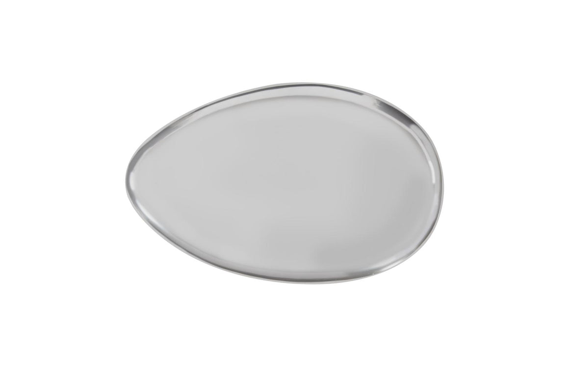 River Stone Coffee Table, Liquid Silver, Large