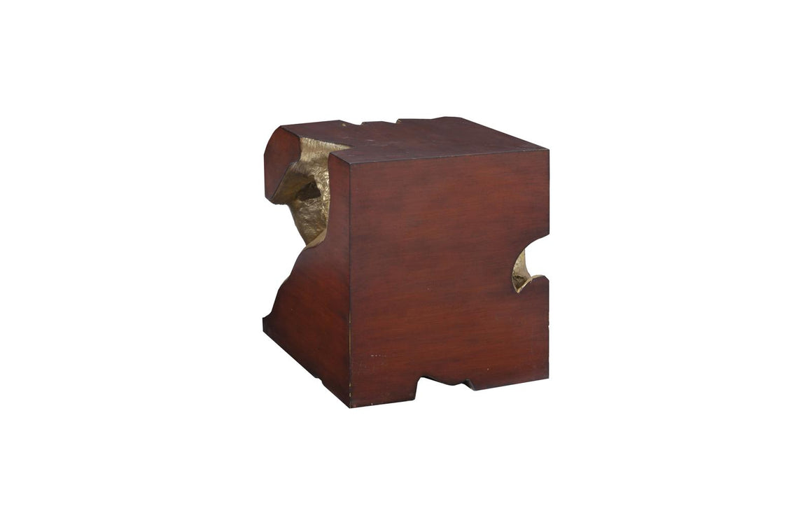 Freeform Stool, Gold Leaf, Faux Bois, SM