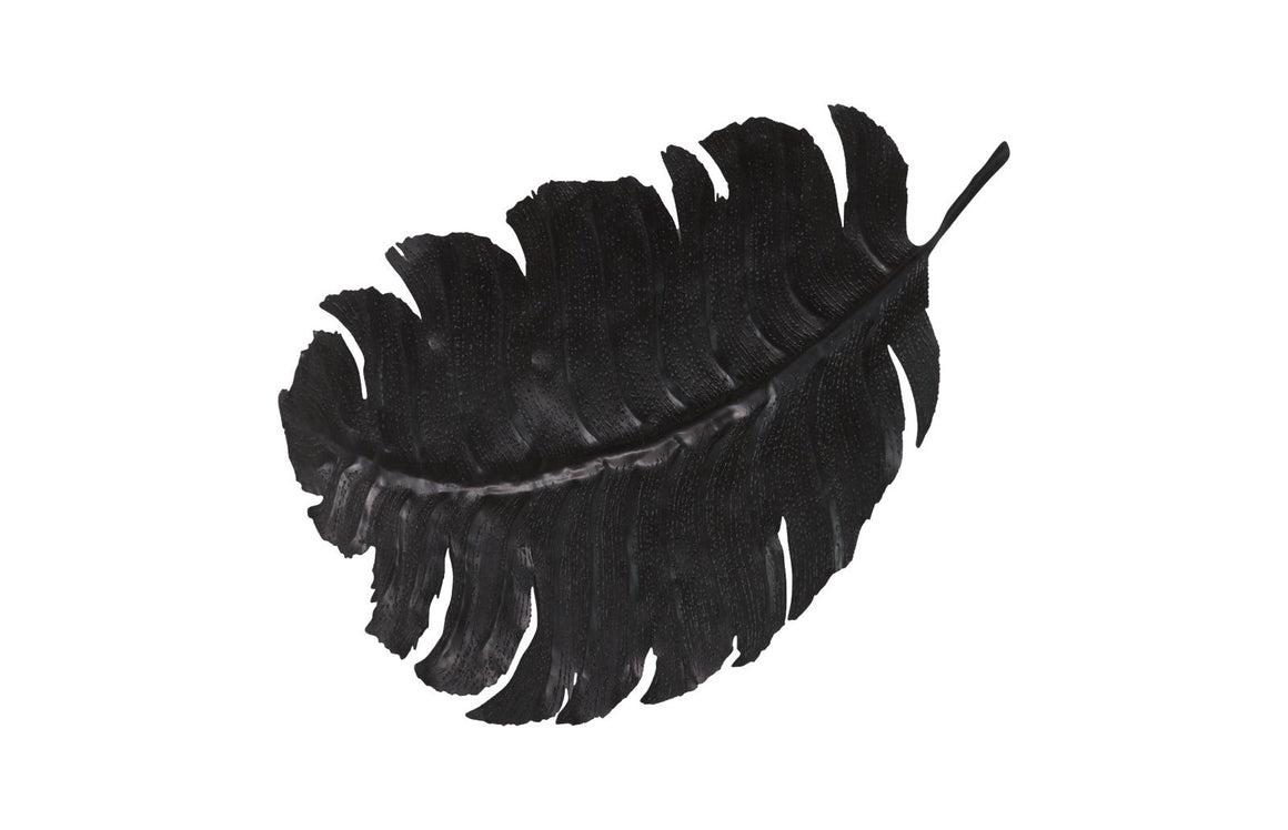 Feather Wall Decor, Black, Metal, LG