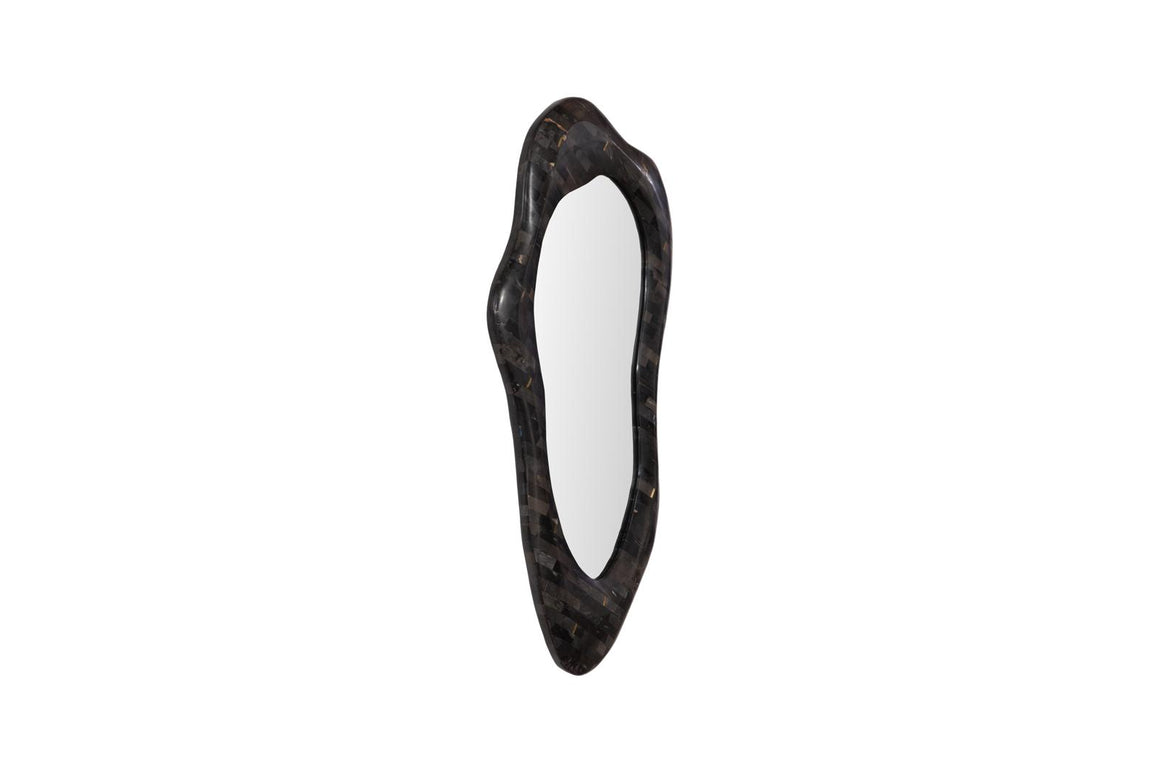 Morphic Petrified Mirror, Wave, Black Frame