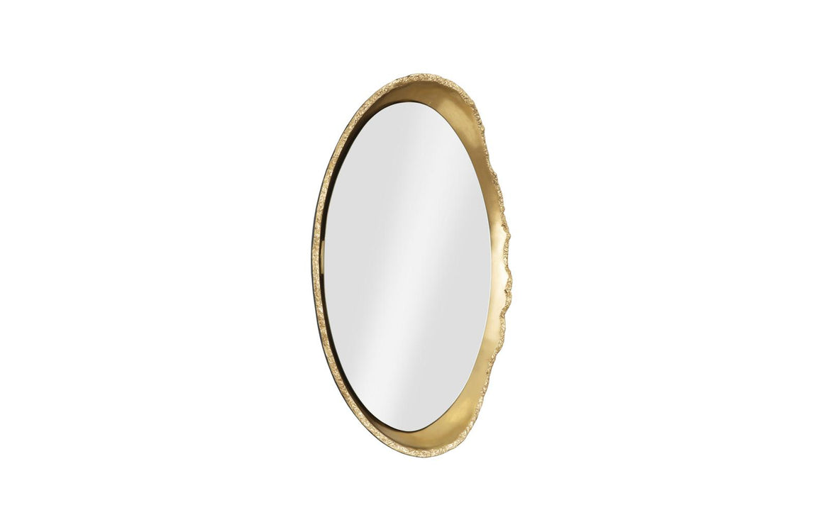 Broken Egg Mirror, Black and Gold Leaf