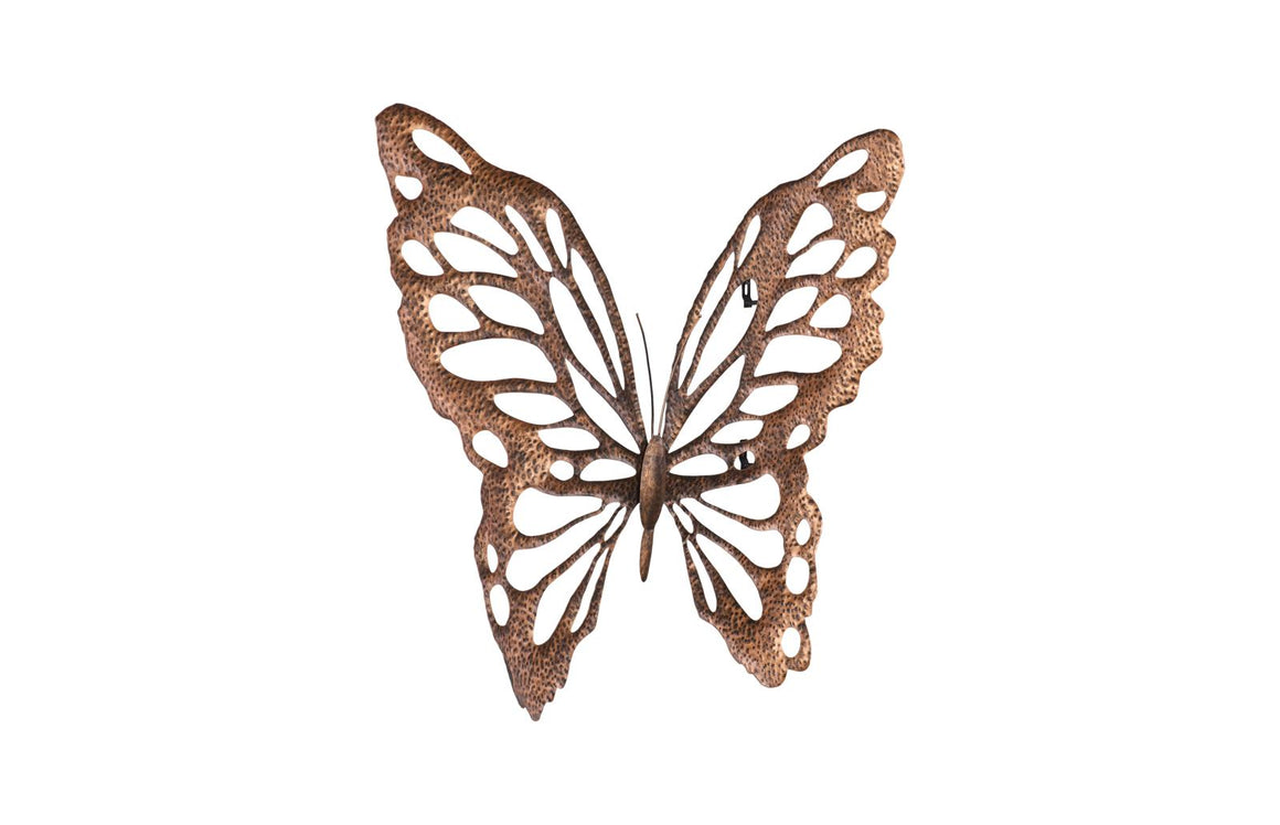 Butterfly Wall Art, SM, Copper/Black, Metal