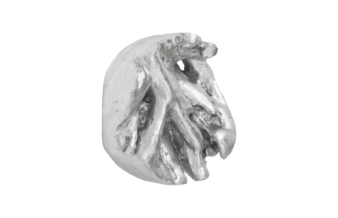 Cast Root Wall Tile, Resin, Silver Leaf, Round