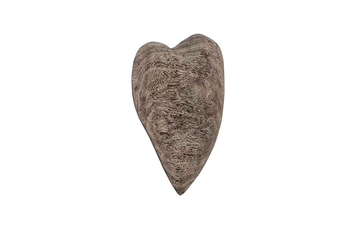 Heart Wall Tile, Chamcha Wood, Gray Stone Finish