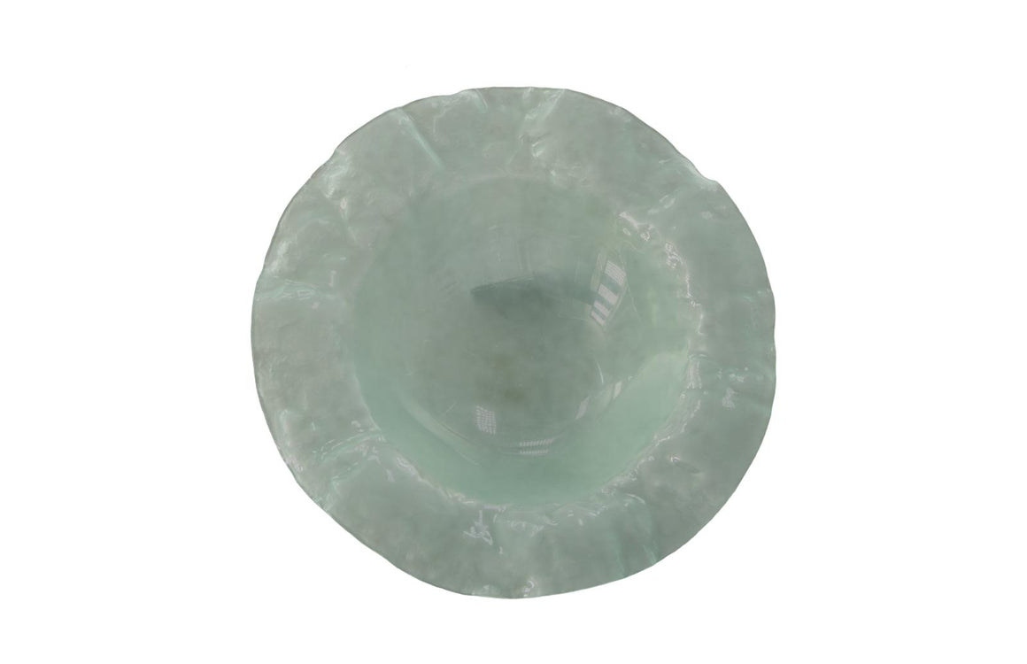 Frosted Leaning Glass Bowl, LG
