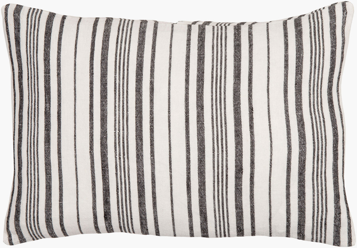 Surya Linen Stripe Buttoned LNB-002 Lumbar Pillow
