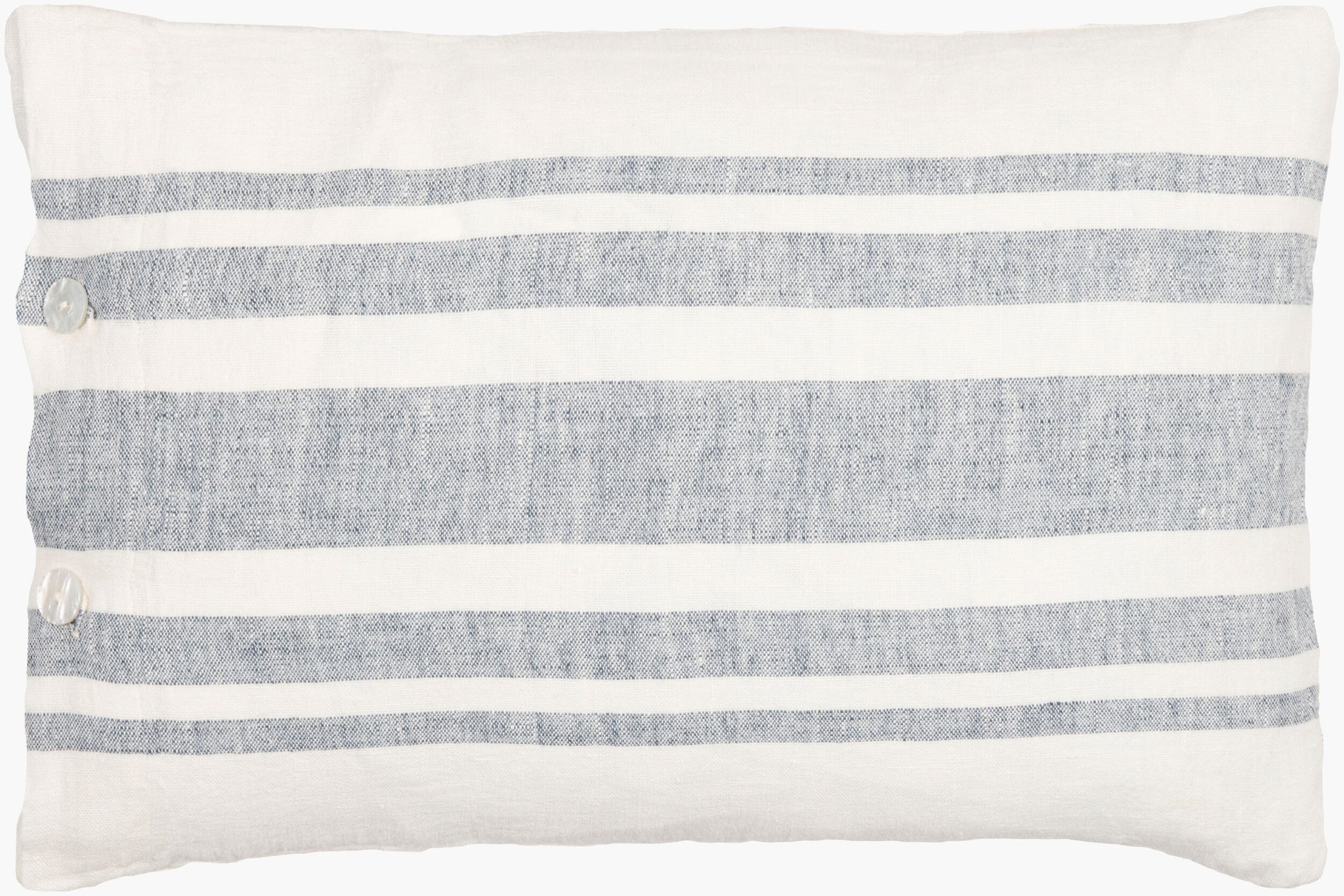 Surya Linen Stripe Buttoned LNB-003 Lumbar Pillow