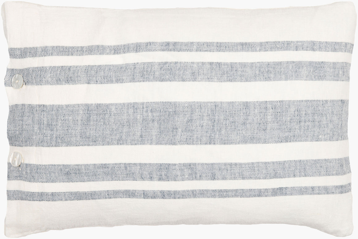 Surya Linen Stripe Buttoned LNB-003 Lumbar Pillow