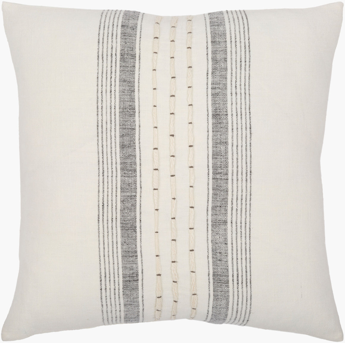 Surya Linen Stripe Embellished LSP-001 Accent Pillow