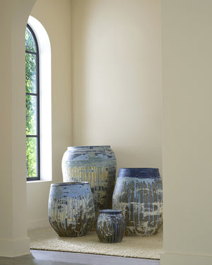 Sicilia Medium Antique Blue Drip Planter