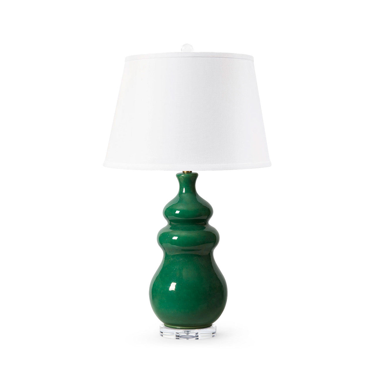 Maila Lamp with Shade 16-inch White Linen, with Gold, Basil Green | Maila Collection | Villa & House
