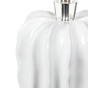 Malibu Lamp with Shade 17-inch White Linen, with Nickel, Alpine Gleam | Malibu Collection | Villa & House