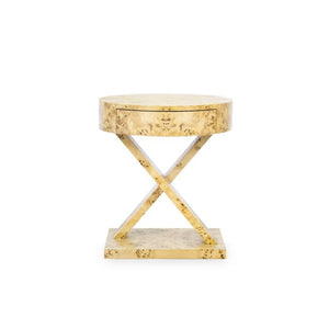 Modena 1-Drawer Side Table, Burl | Modena Collection | Villa & House
