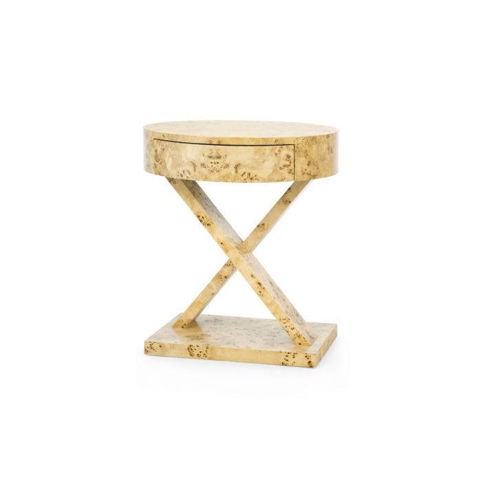 Modena 1-Drawer Side Table, Burl | Modena Collection | Villa & House