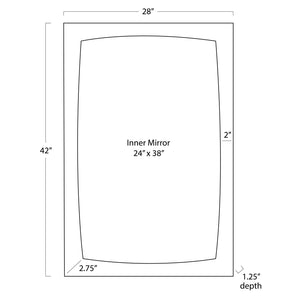 Estaban Leather Mirror Small (Black)