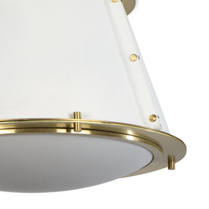 French Maid Flush Mount (White and Natural Brass)