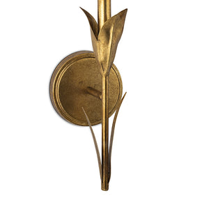 River Reed Sconce Single (Antique Gold Leaf with Navy Shade)