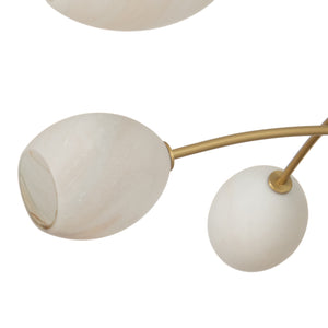 Artemis Chandelier (Natural Brass with Alabaster Glass)