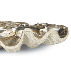 Clam Bowl Large (Ambered Silver Leaf)