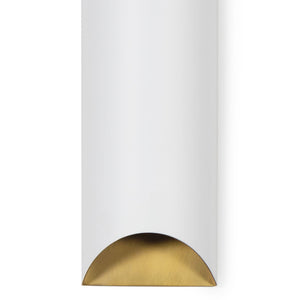 Meyer Metal Sconce (White and Natural Brass)